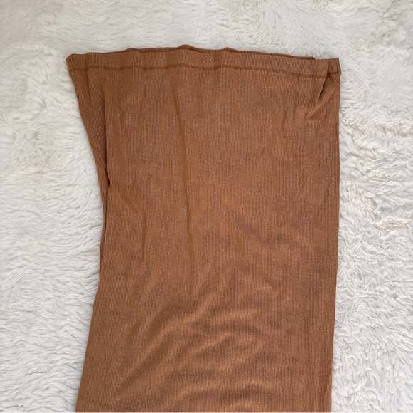SKIMS Camel Long Sleeve Maxi Dress Shimmer - Picture 7 of 7